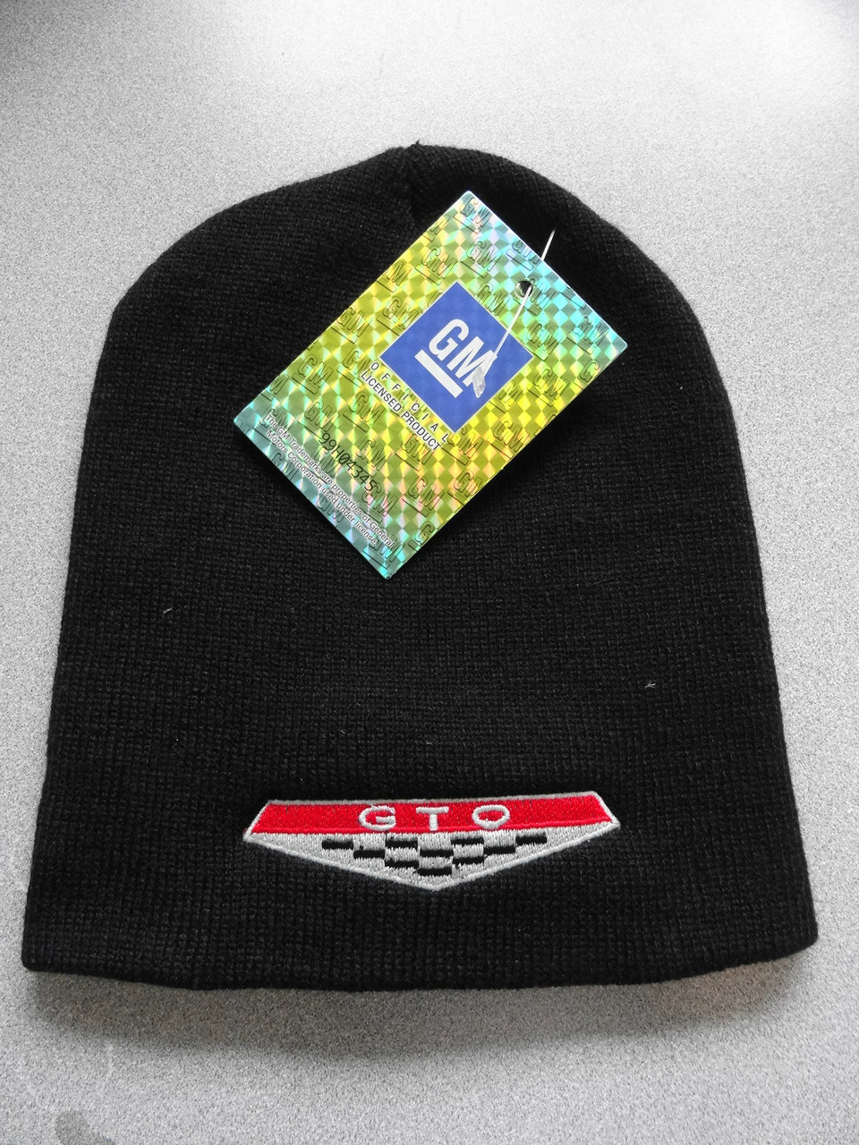 PONTIAC GTO BLACK TOSSEL CAP/TUQUE/SKULLCAP/SKI NON CUFF CAP BY GM