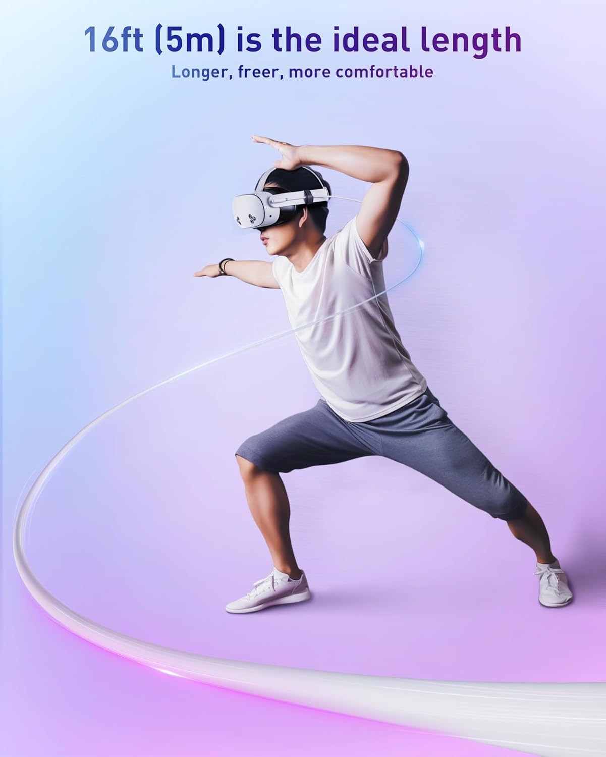 VR Charging Link Cable 16FT Next-Gen Chip Compatible with Meta Quest 3S/Quest...