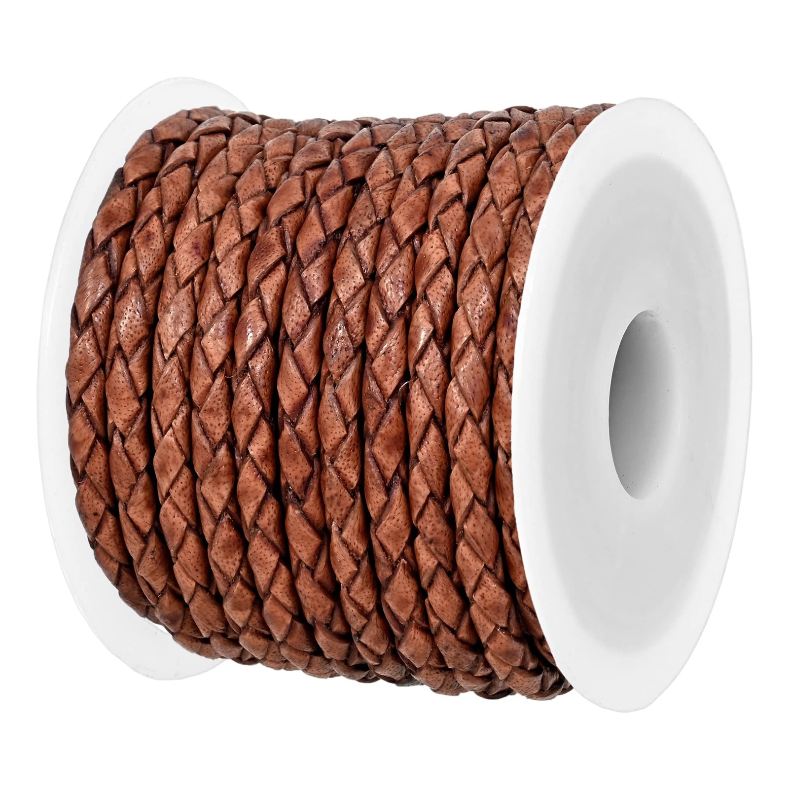 Real/Genuine Round Braided Leather Cord String Rope Folded, Leather Rope for ...