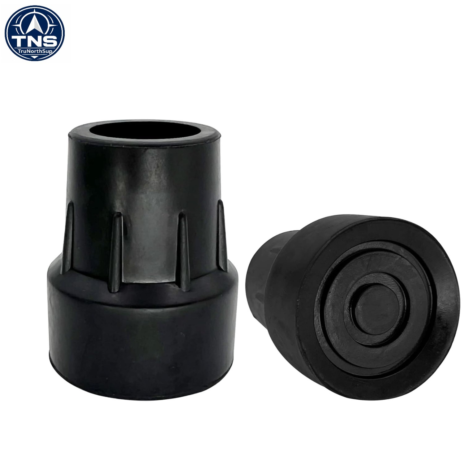 Skid-Resistant Replacement Cane Tips - Durable 1 Inch Natural Rubber, Pack of 2
