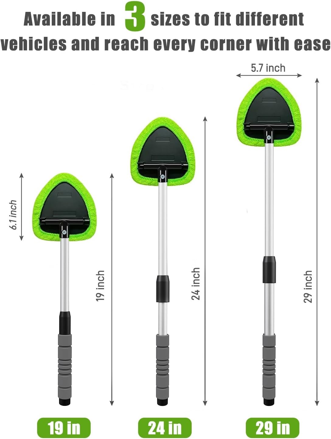 Head Car, Window Cleaning Kit with Extendable Handle, Glass Cleaning Kits, Tools