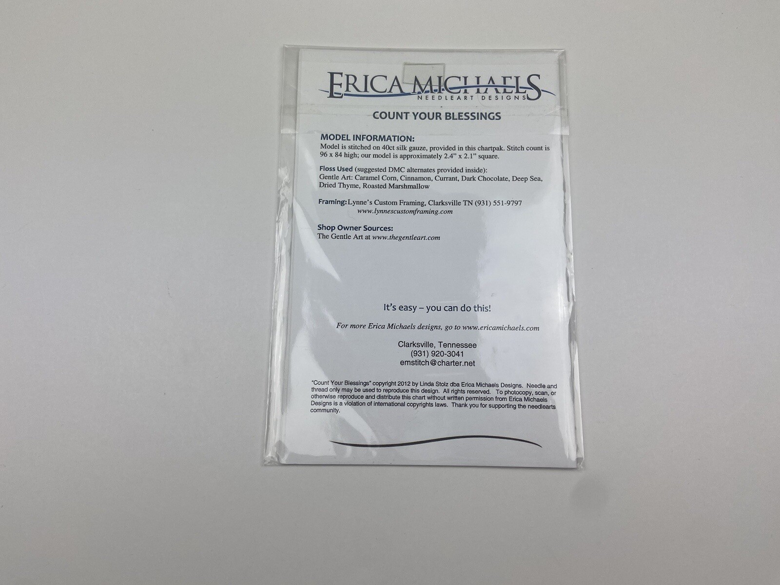 Erica Michaels Count Your Blessings Needlepoint Pattern Stitched On Silk Gauze