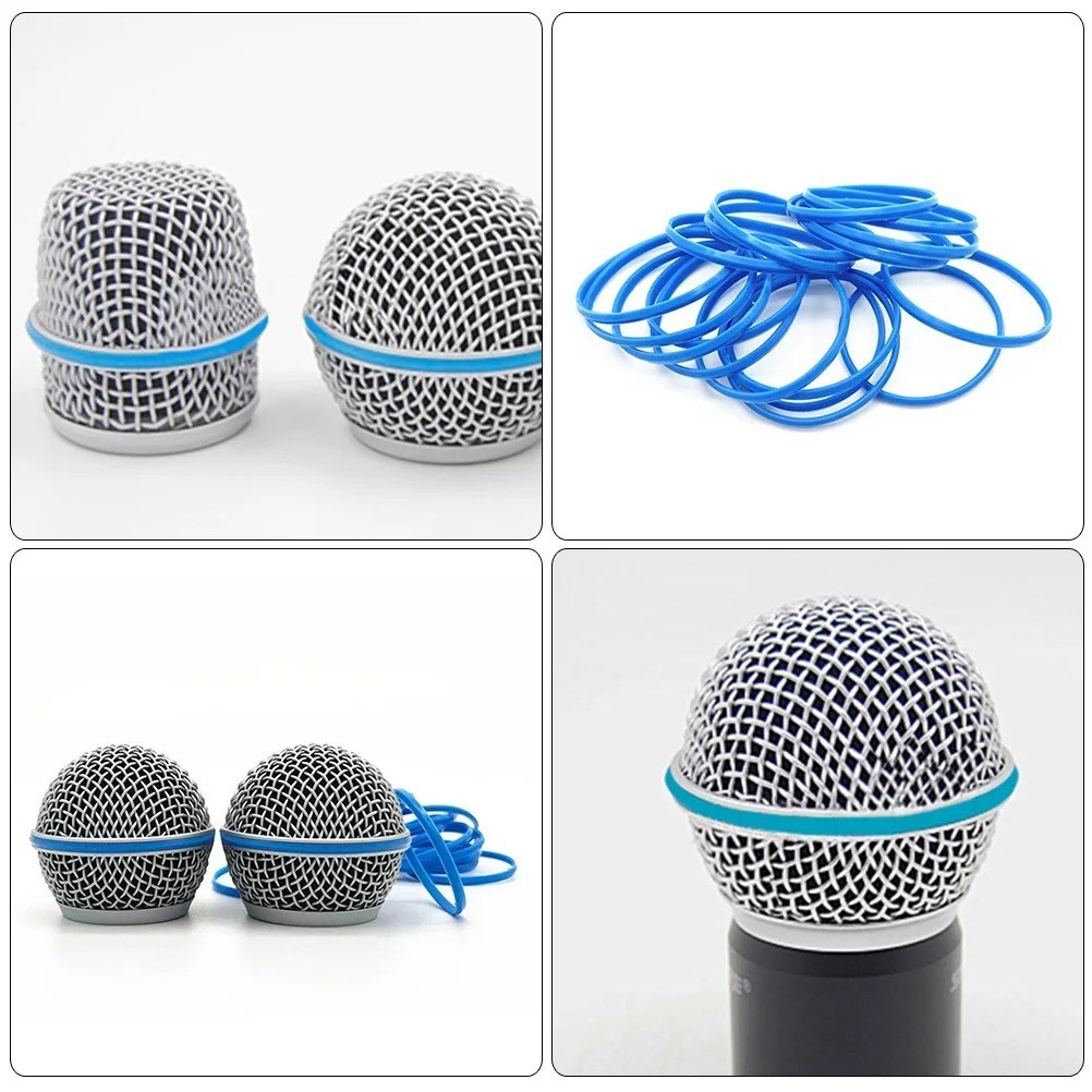 10pcs/ Blue Rubber Ring For Shure BETA58A/87A Microphone Mesh Head