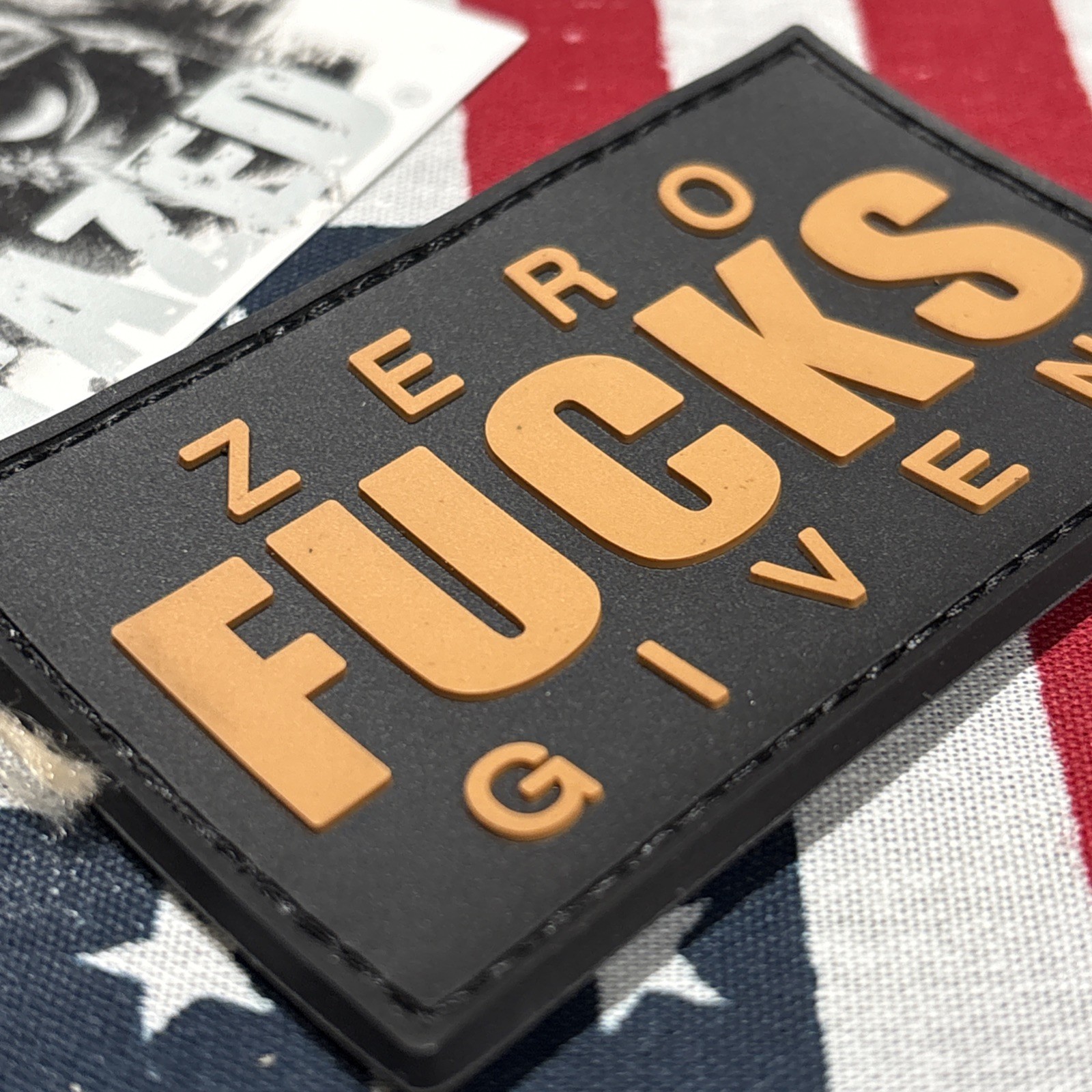 Zero F’s Given Blk Brown Morale Tactical Hook & Loop Patch High Quality 3d PVC