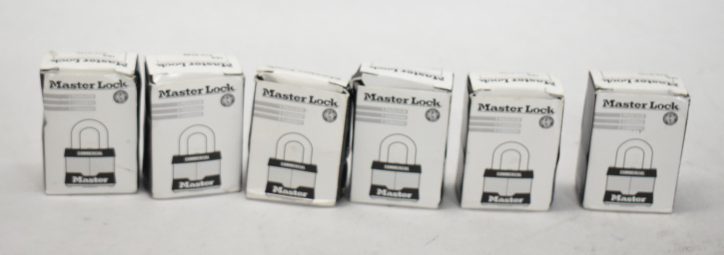 Lot of 6 Master Lock 1KA Keyed Alike Matching Identical Laminated Padlocks