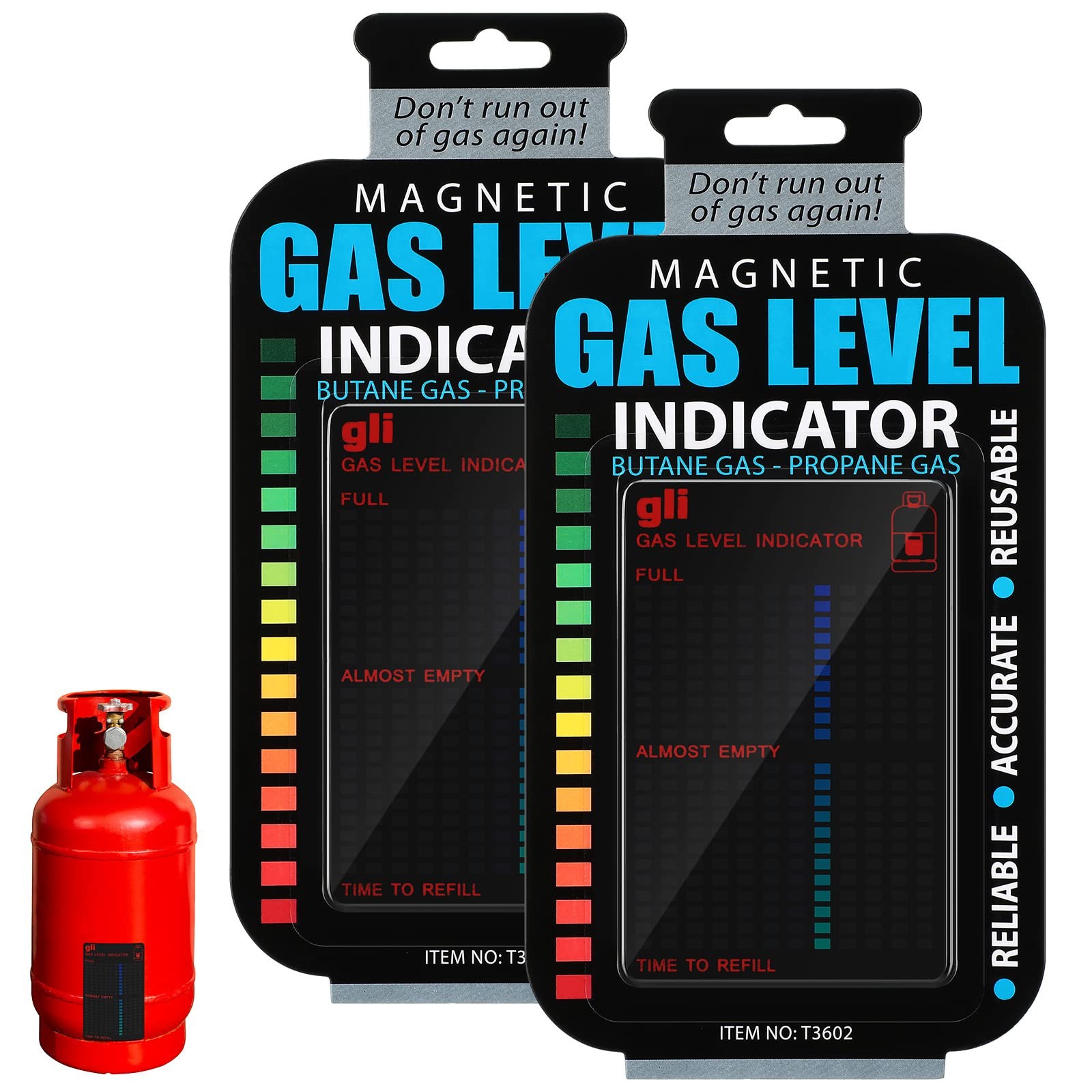 2 Pieces Magnetic Gas Level Indicator Reusable Propane Fuel Indicators...