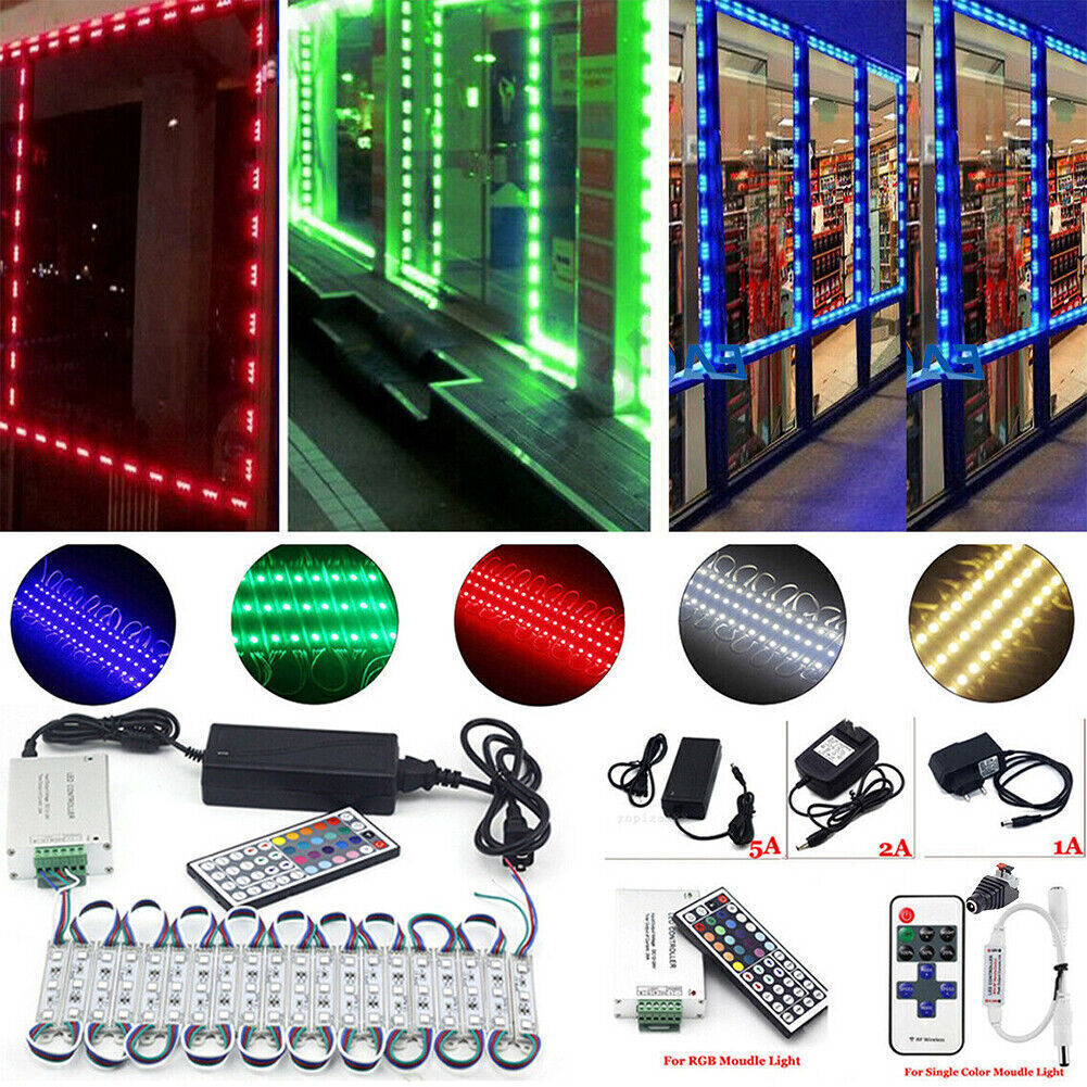 LED Window Store Front Lights Module 10~200ft Strips with power supply+Remote US