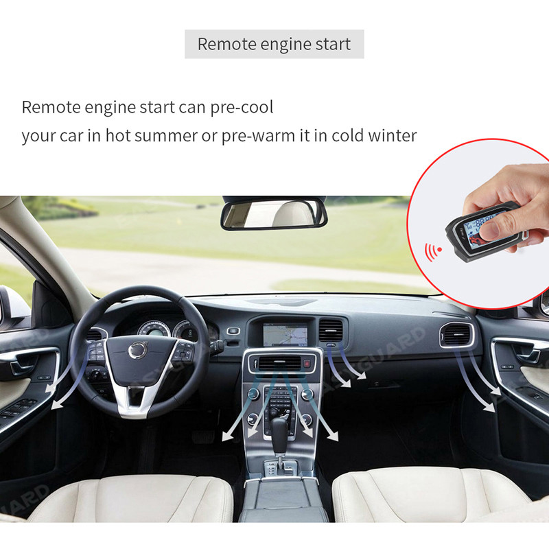 EASYGUARD 2 way car alarm system auto start vibration alarm turbo timer mode