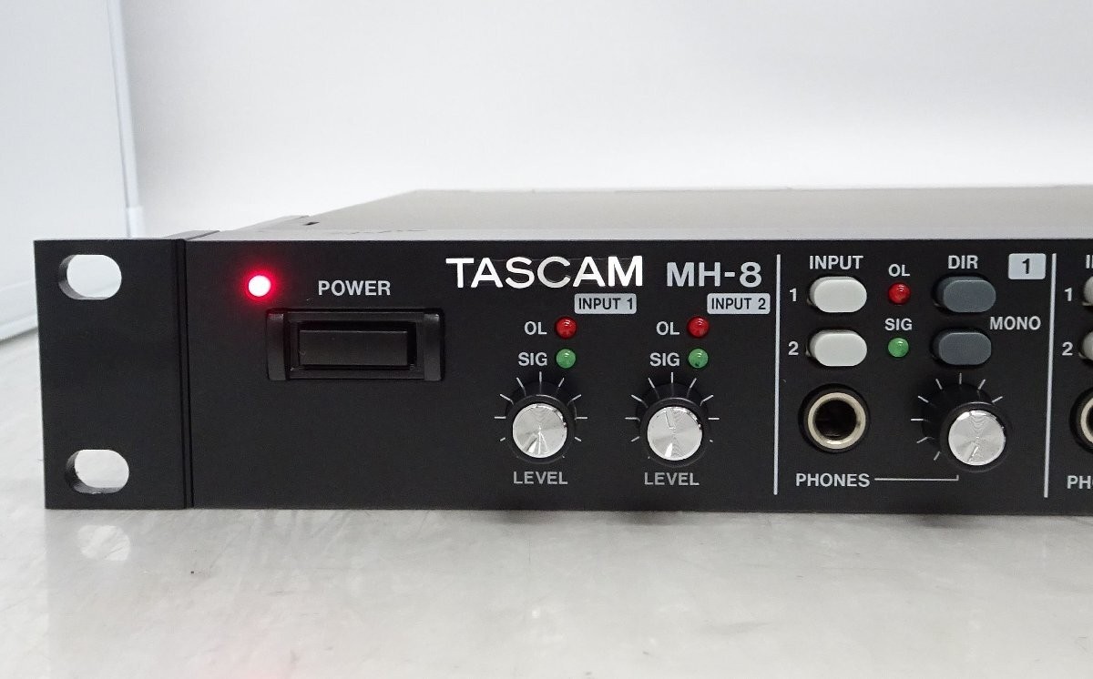 TASCAM MH-8 8CH Headphone Amplifier Tested Working w/ Power Cable