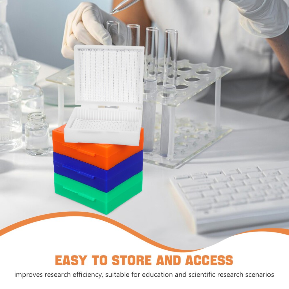 4 Pcs Microscope Accessories Slide Case Plastic Rectangle Holder Storage