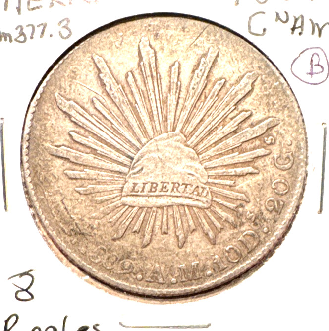 Mexico 1889 Cn AM 8 reales KM 377.3 XF (B)