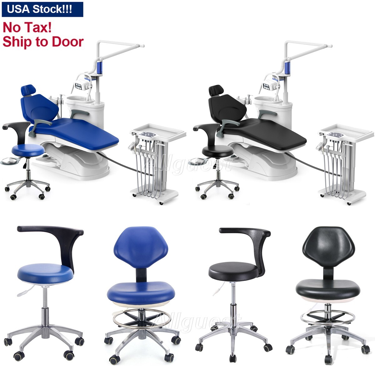 Dental Unit Chair DC Motor Computer Controlled PU Hard Leather/Doctor Stool
