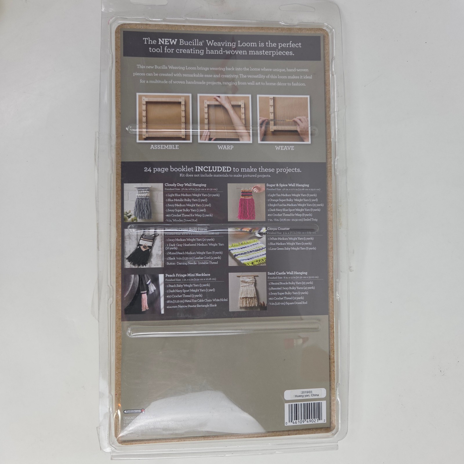 Bucilla Weaving Loom Adjustable Frame Loom Tool Kit with Instruction Book