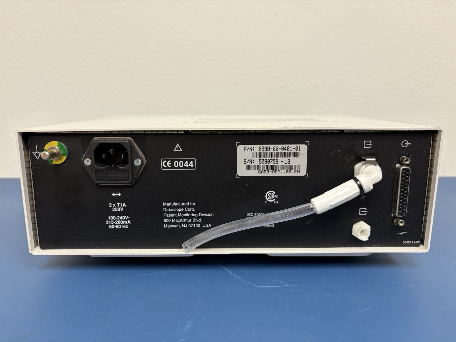 Datascope 0998-00-0481-01 SE Gas Module - White