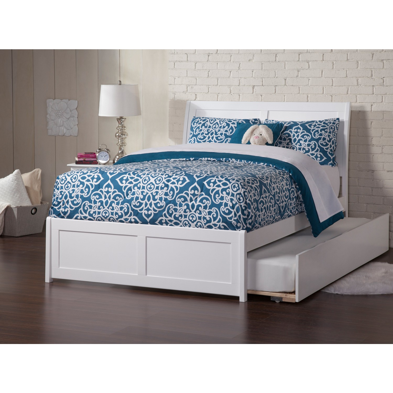AFI Portland Full Platform Bed with Matching Footboard and Turbo Charger with Fu