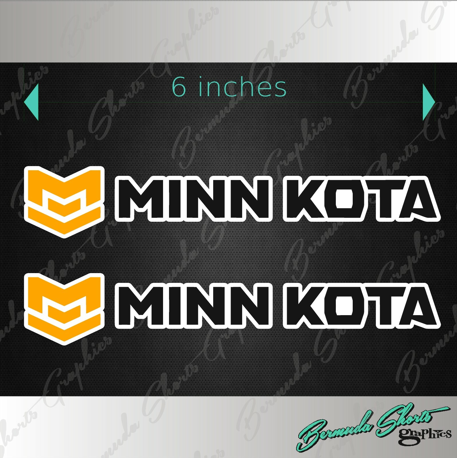 MINN KOTA Decal PAIR / NEW 6" Vinyl Fishing Boats Gear Graphic Sticker Decal