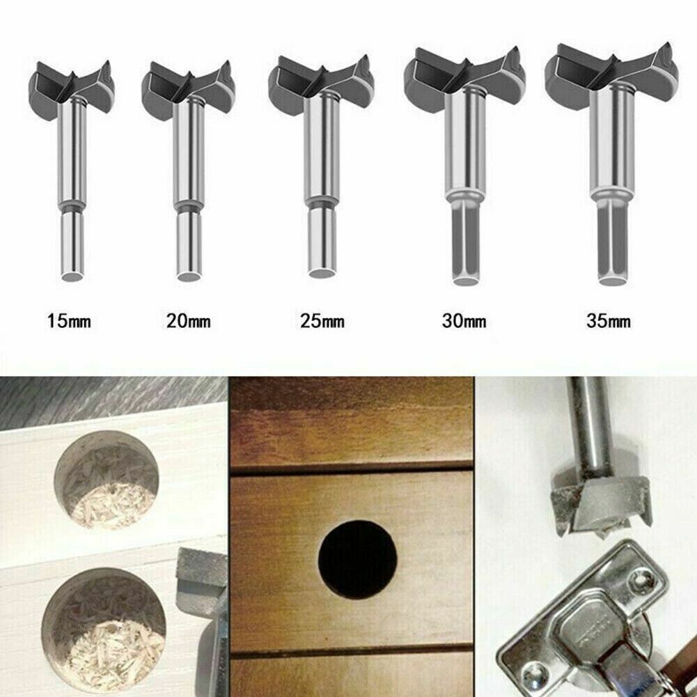 Drill Bit Set - Forstner 5 piece Professional Woodworking Drill Bit Set - New