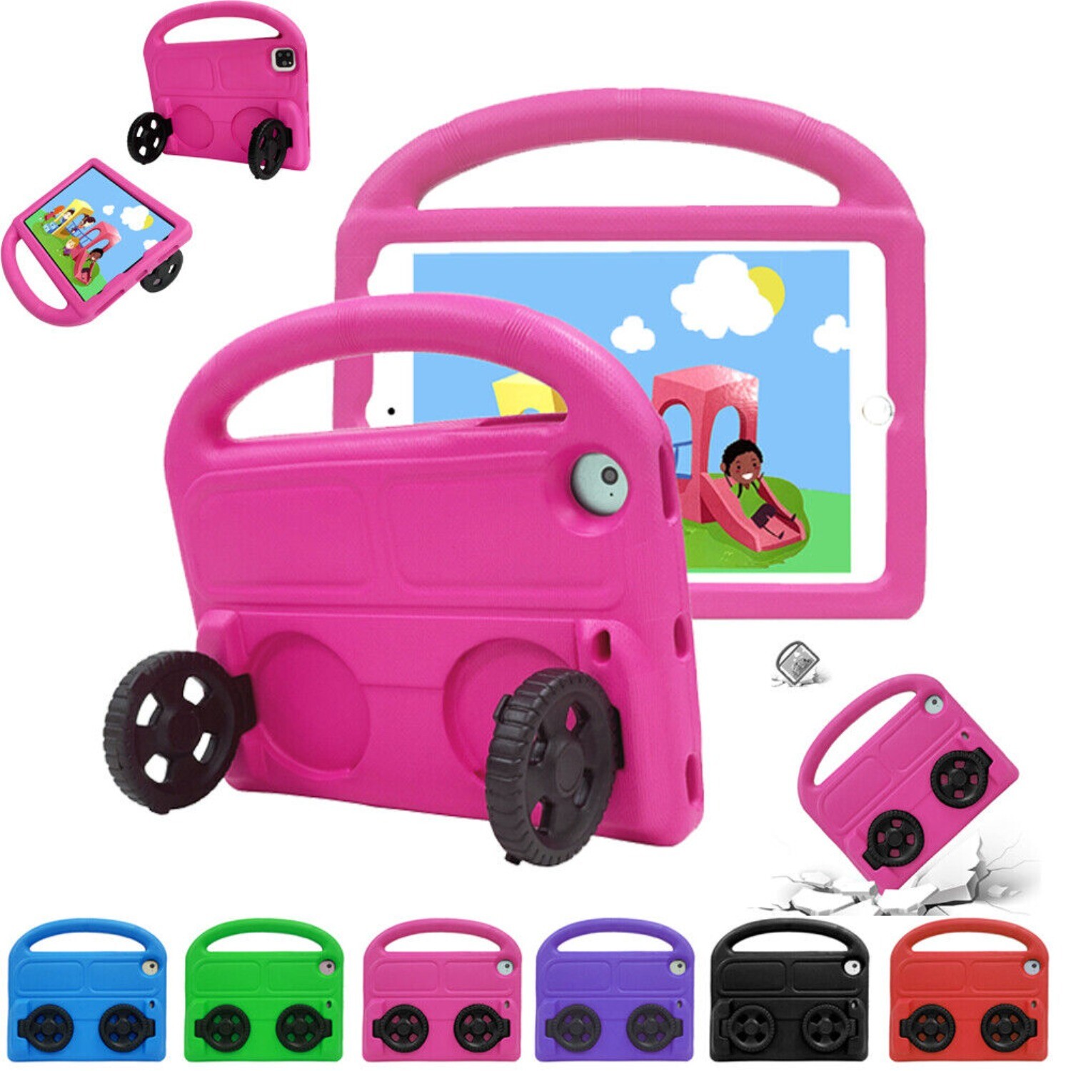 For iPad 5th 6th 7th 8th 9th Gen Case Mini Air Pro Kids Handle Stand Case Cover