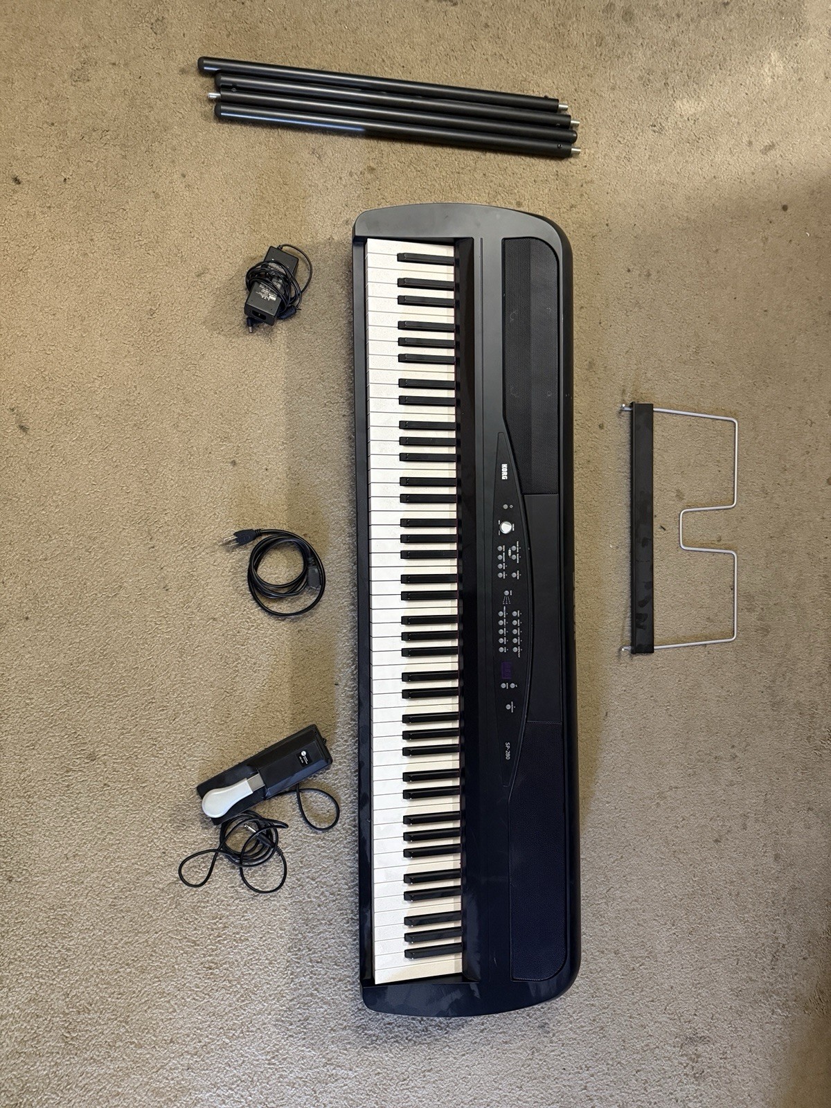 Korg SP280BK Digital Piano Electronic Keyboard, 88 Key - Black