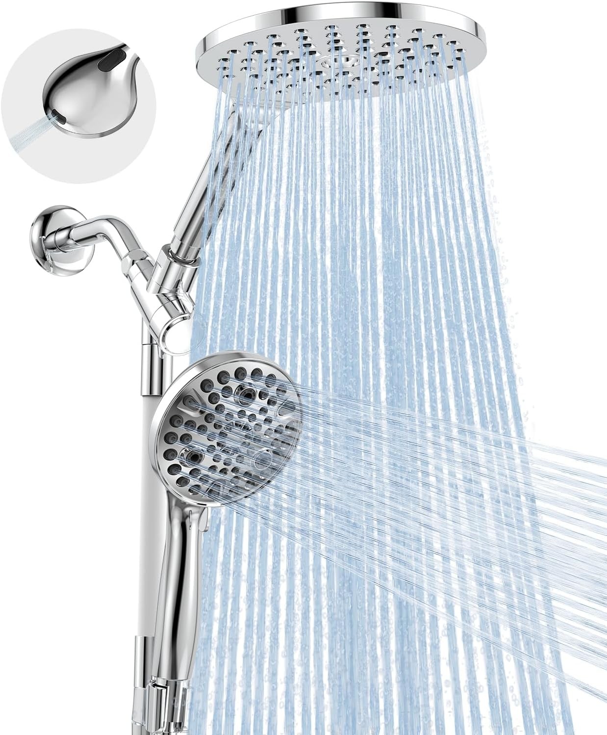 Handheld Shower Head bo, 2-in-1 Rain Shower Heads System 8