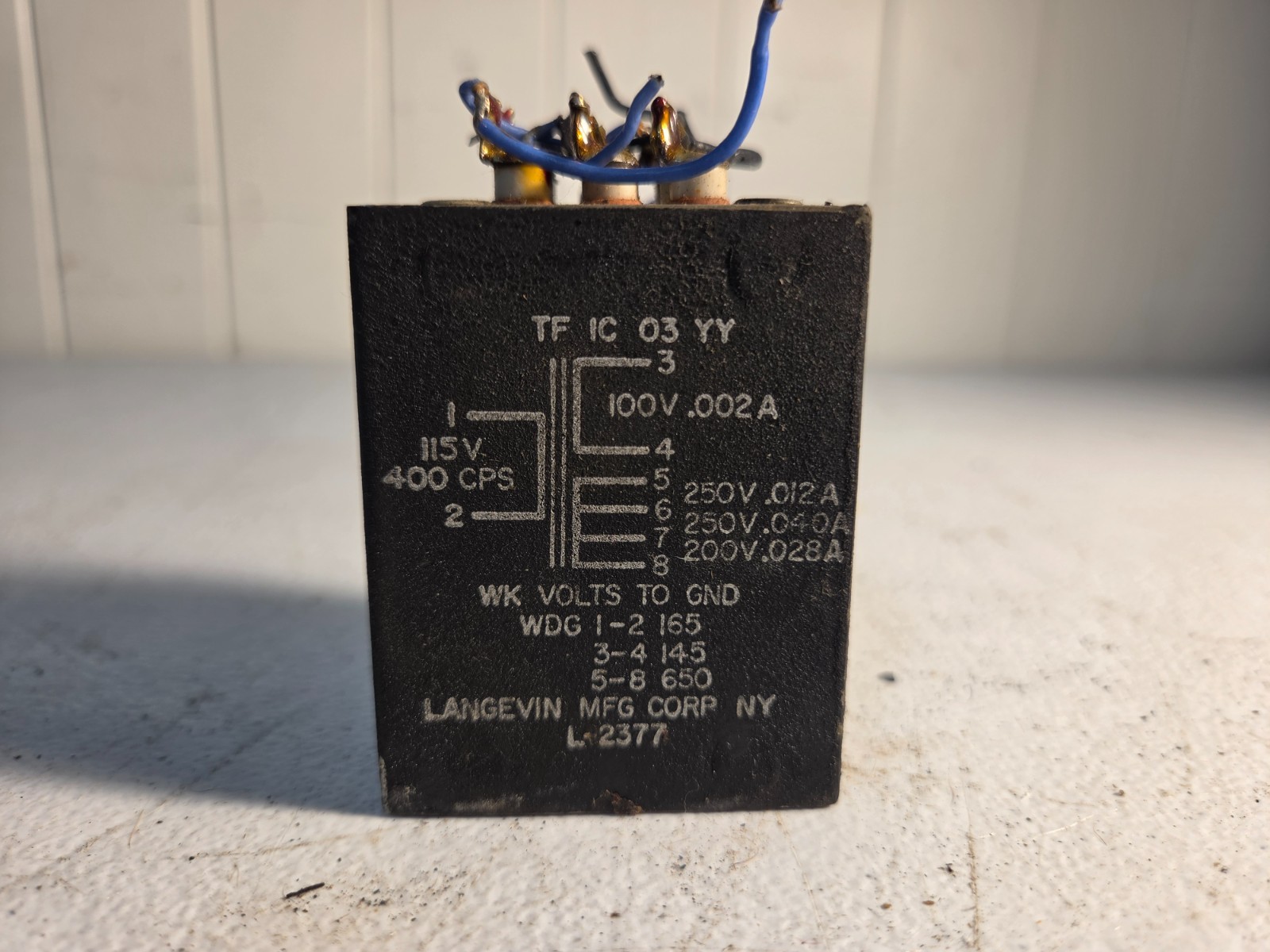 Langevin L-2377 Vintage OEM Transformer 115V 400Hz Tube Broadcast Audio Rare