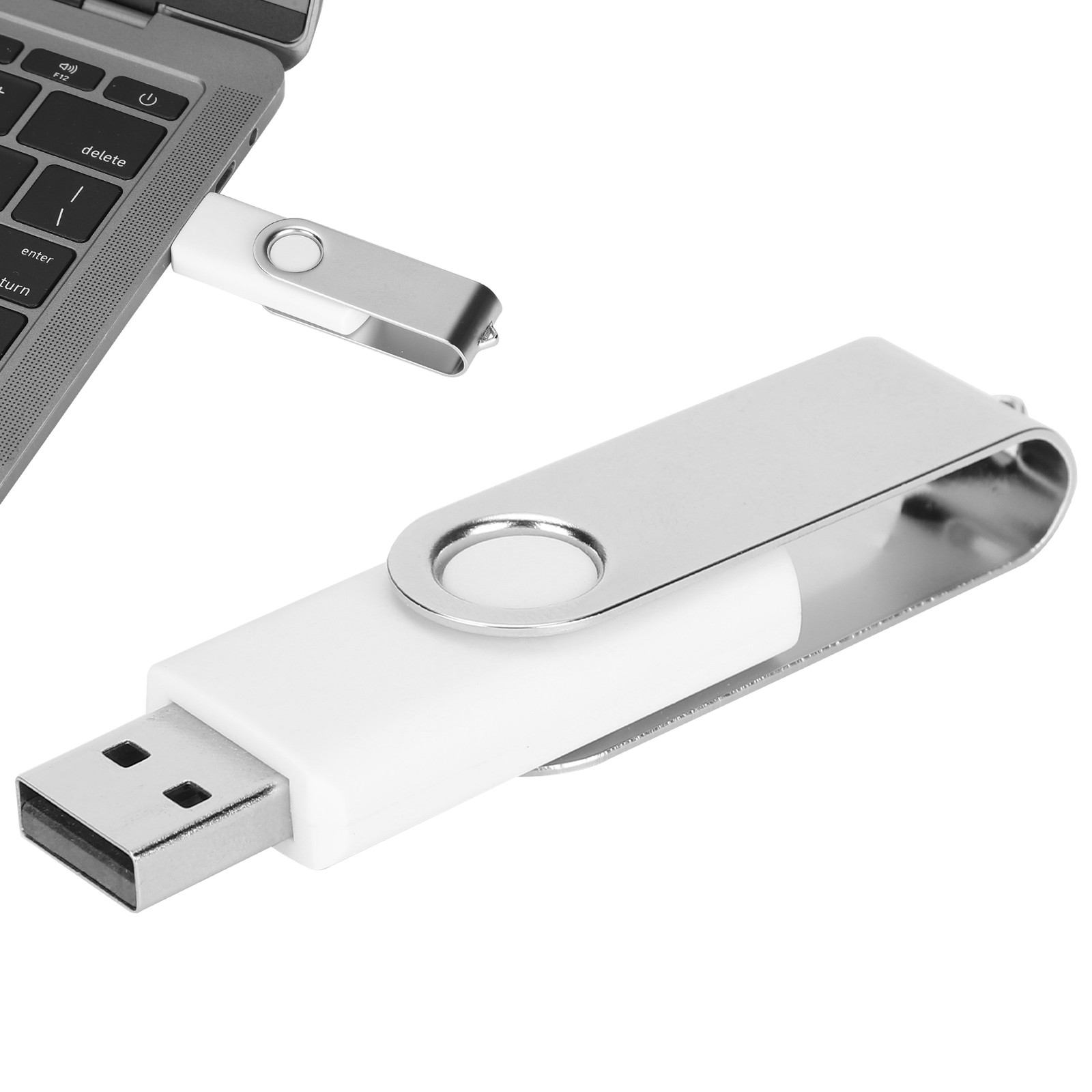 USB Flash Drive Candy White Rotatable Portable Storage For PC T-DSO