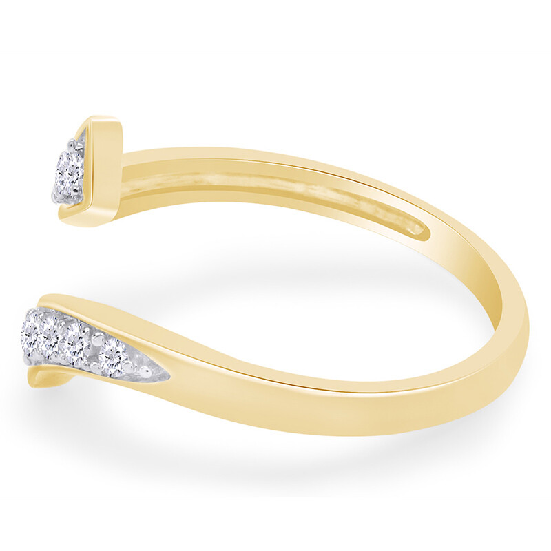 Adj Bypass Toe Ring In Simulated Diamond Sterling Silver