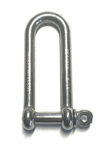 Stainless Steel 316 Long D Shackle 5/16" (8mm) Marine Grade