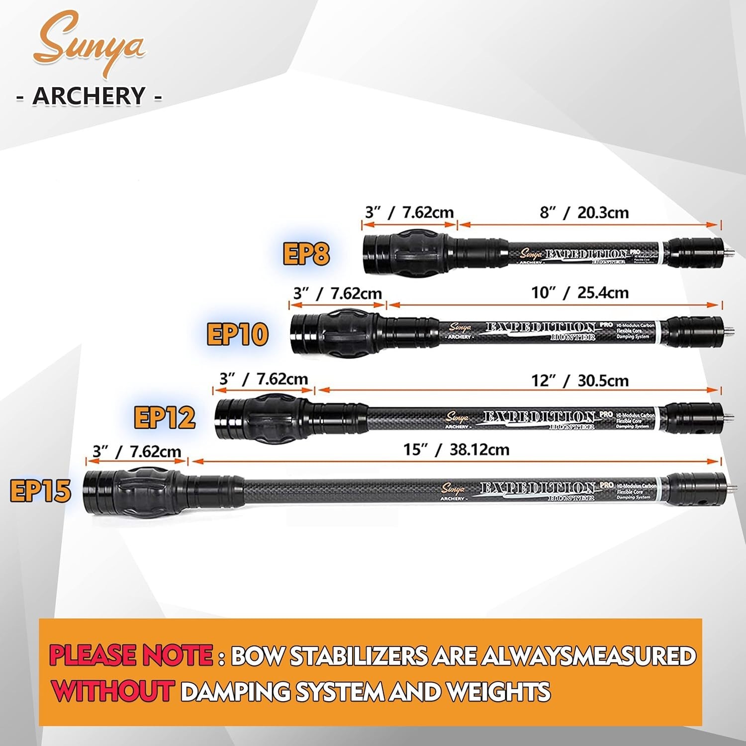 Lightweight 12" Archery Bow Stabilizer for Compound Bow with Adjustable Weights