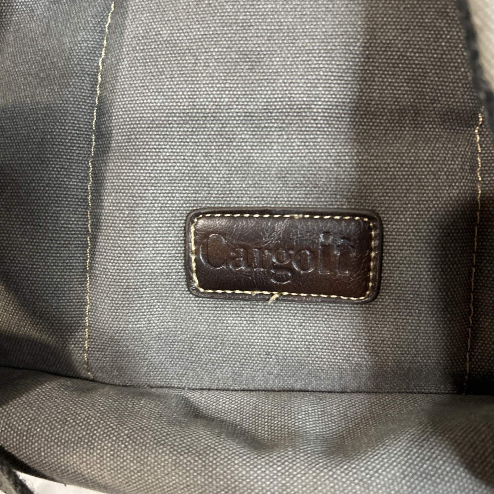Cargoit Gray Canvas Backpack Magnetic Closures Pockets Straps and A Deep Inside