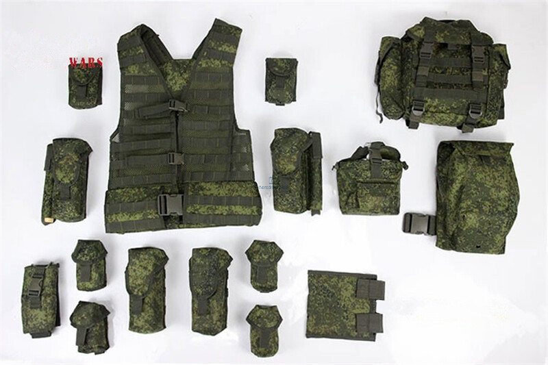 Russian A Set 6SH117 Combat Gear Army Replica Tactical Vest Molle with Bag In US