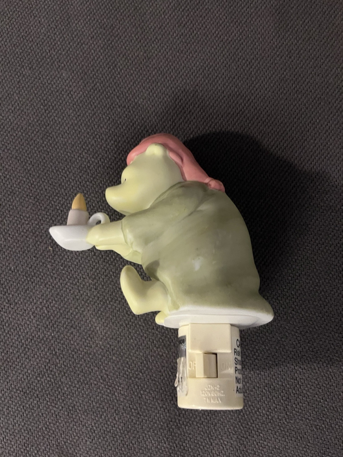 Classic Winnie the Pooh Candle/Sleeping Cap Ceramic LED Night Light Disney Works