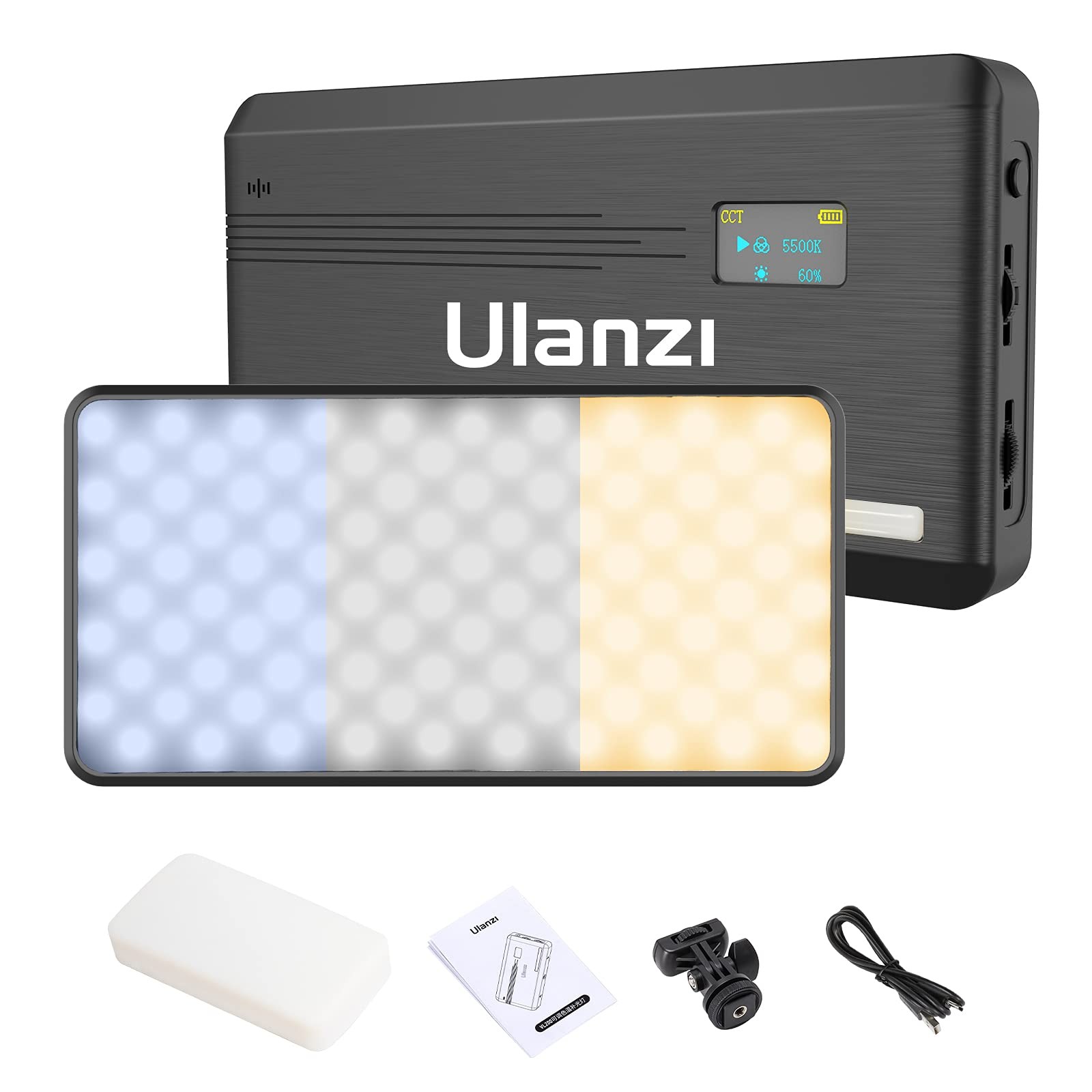 Ulanzi VL200 LED Video Light 2500-9000K USB-C Rechargeable 5000mAh Ultra Thin