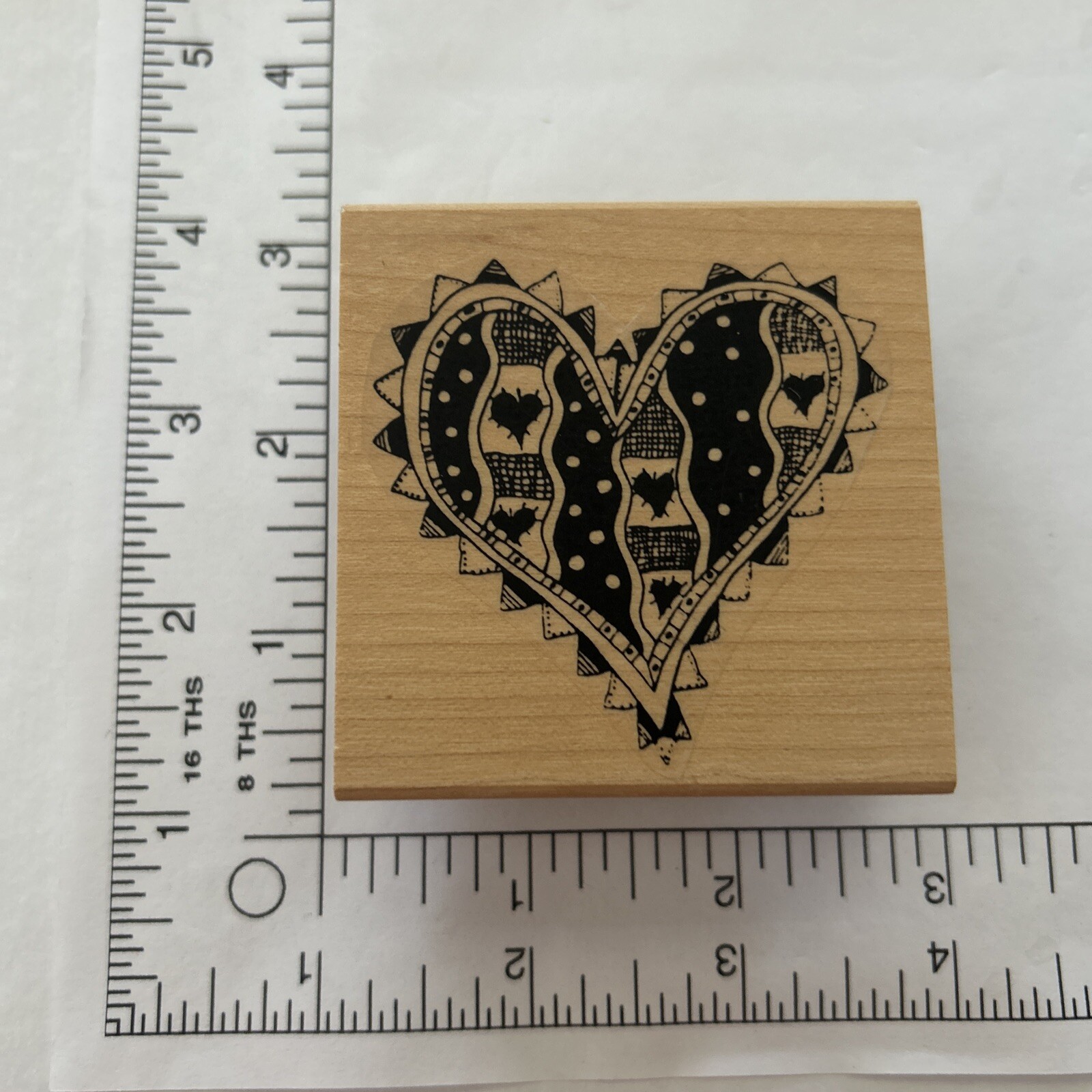Unbranded "Small Ribbon Heart" Rubber Stamp ~ Brand New!