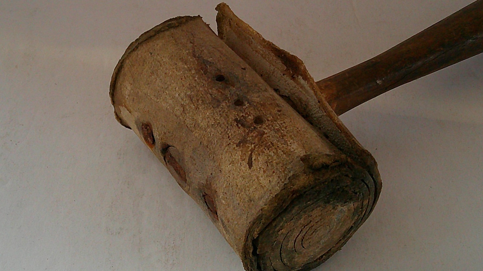 Vintage Non-Marring Rawhide Mallet Hardwood Handle