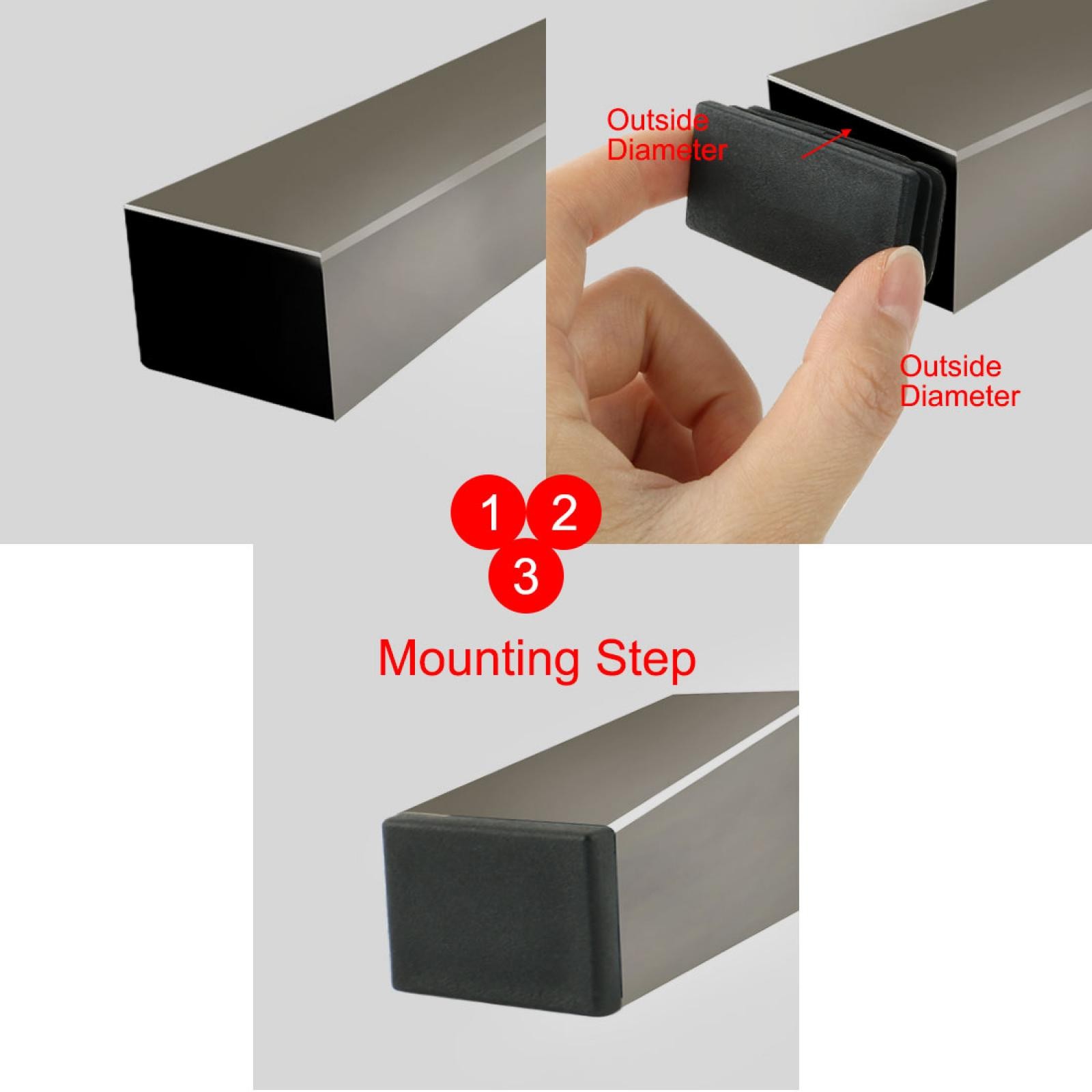 25mm x 50mm, Plastic with Rectangular Inserts, with Joint, 24pcs