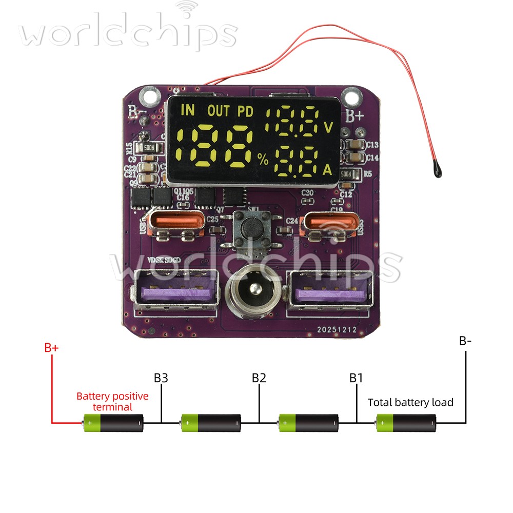 4S PD 100W Bidirectional Fast Charging Module Charging Discharging Board 20V 5A
