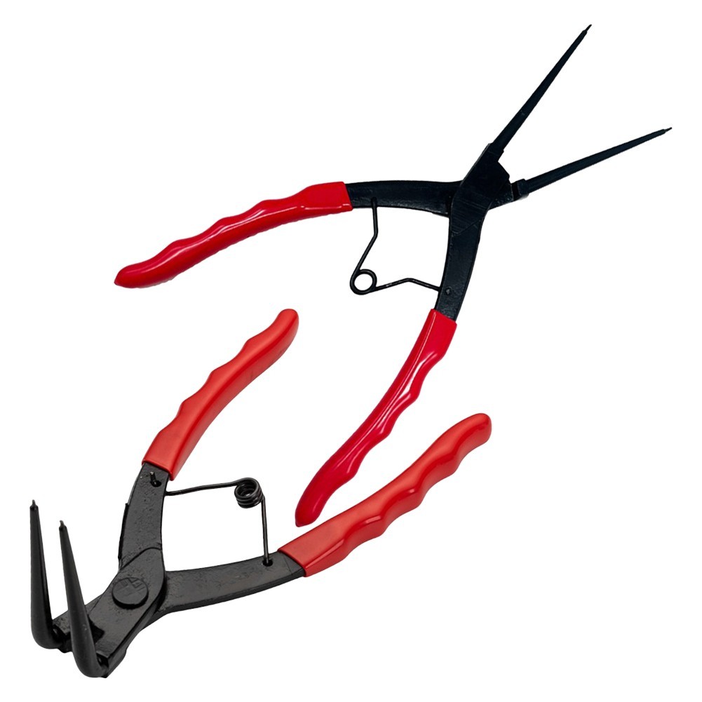Simplified Use of Heavy Duty Snap Ring Pliers with Spring Action Feature