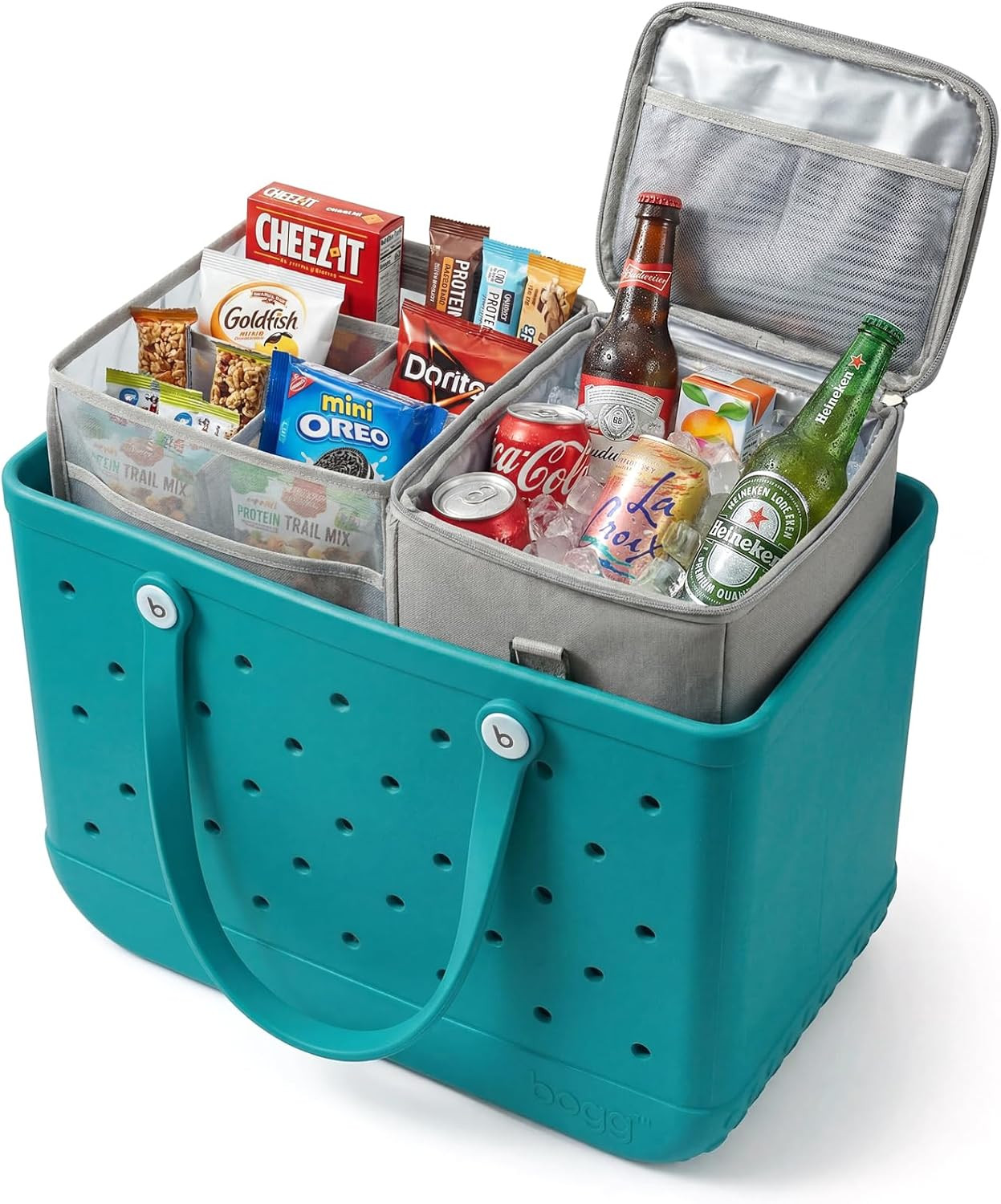 Insulated Cooler Organizer Insert Compatible with XL Bogg Bag,2-in-1 Dry-Wet Sep