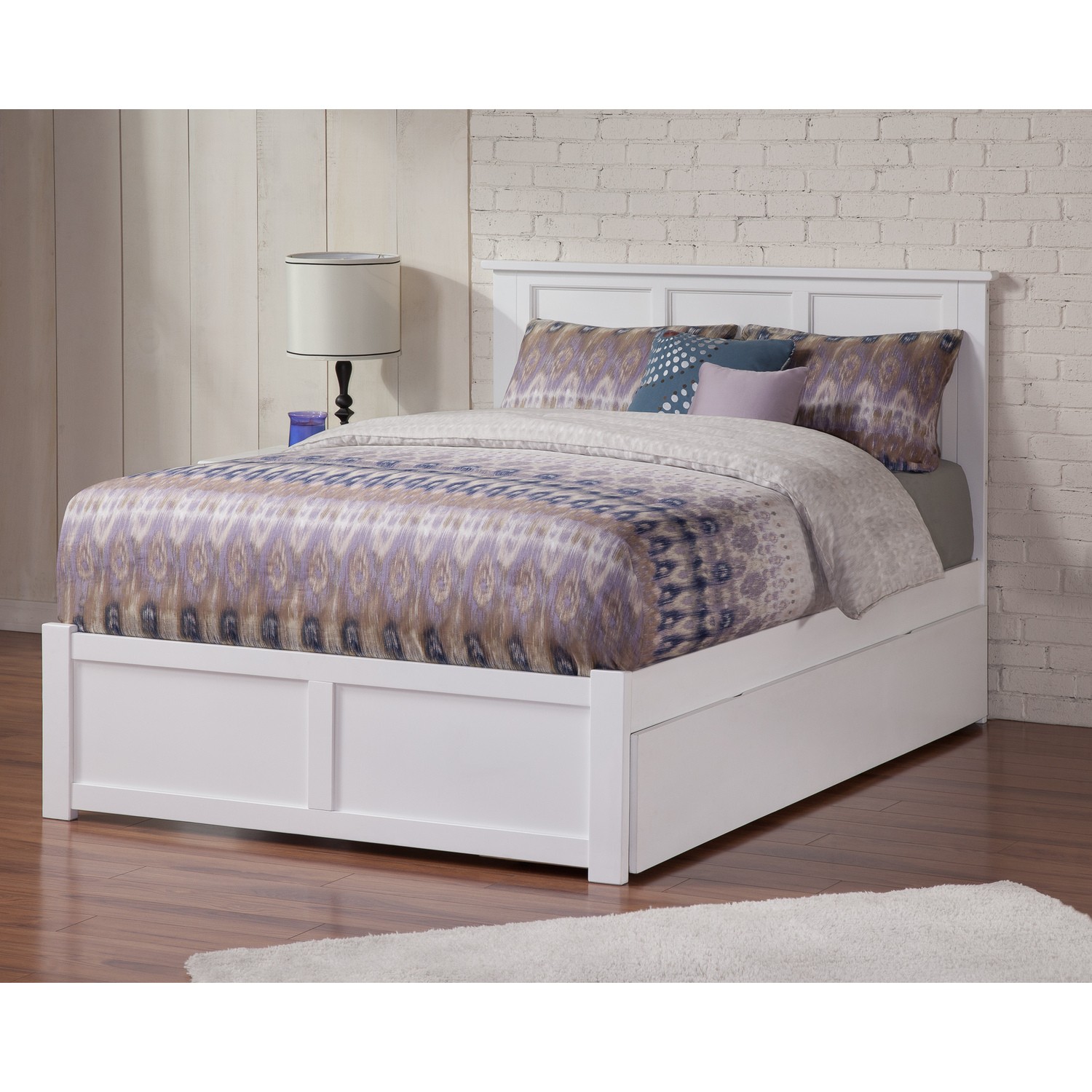 AFI Madison Full Platform Bed with Flat Panel Footboard and Turbo Charger with F