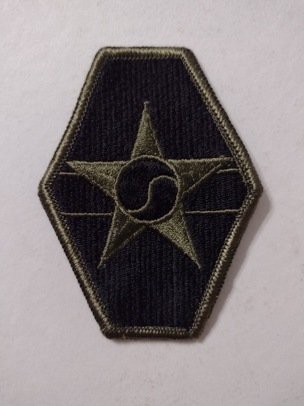 COMBINED FIELD ARMY (ROK) PATCH SUBDUED COLOR (BLACK ON OLIVE) NOS