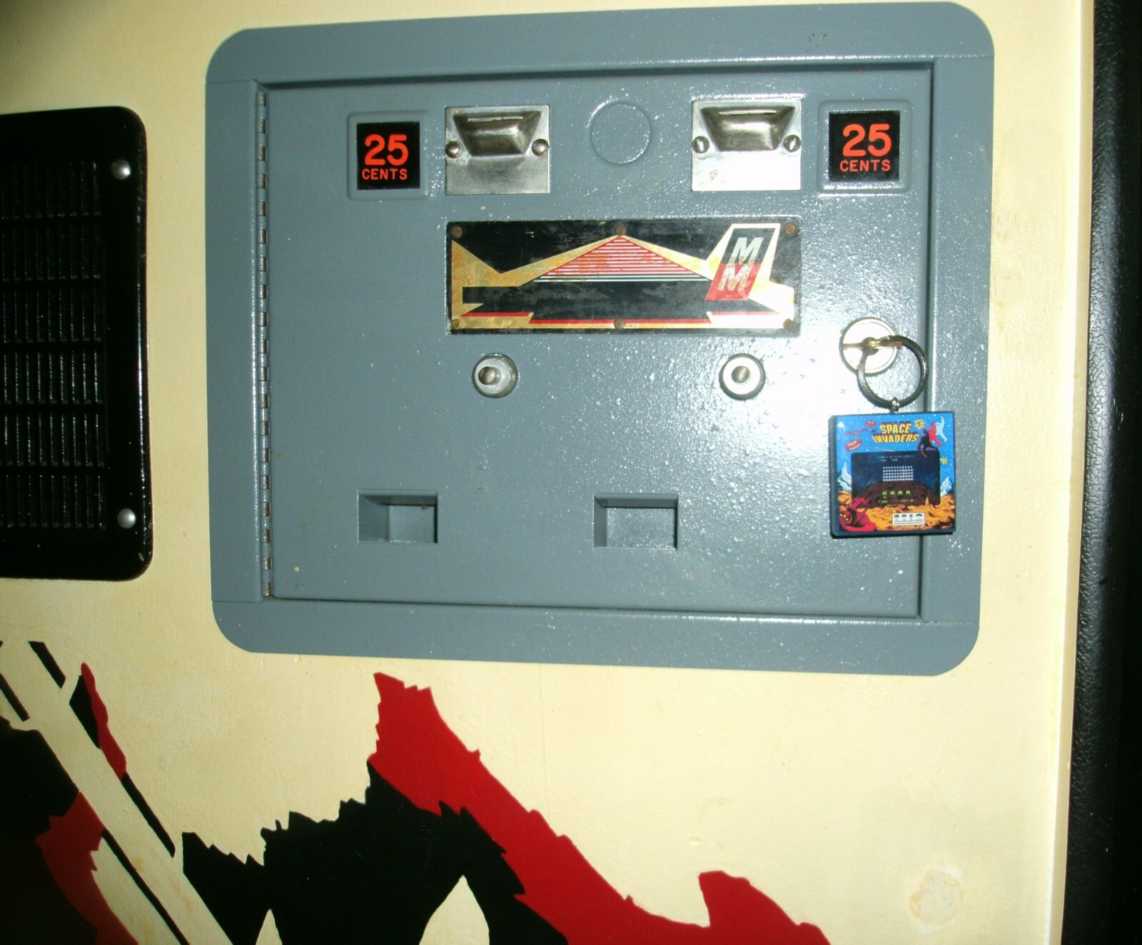 Space Invaders Deluxe Arcade Coin Door accessory Keychain