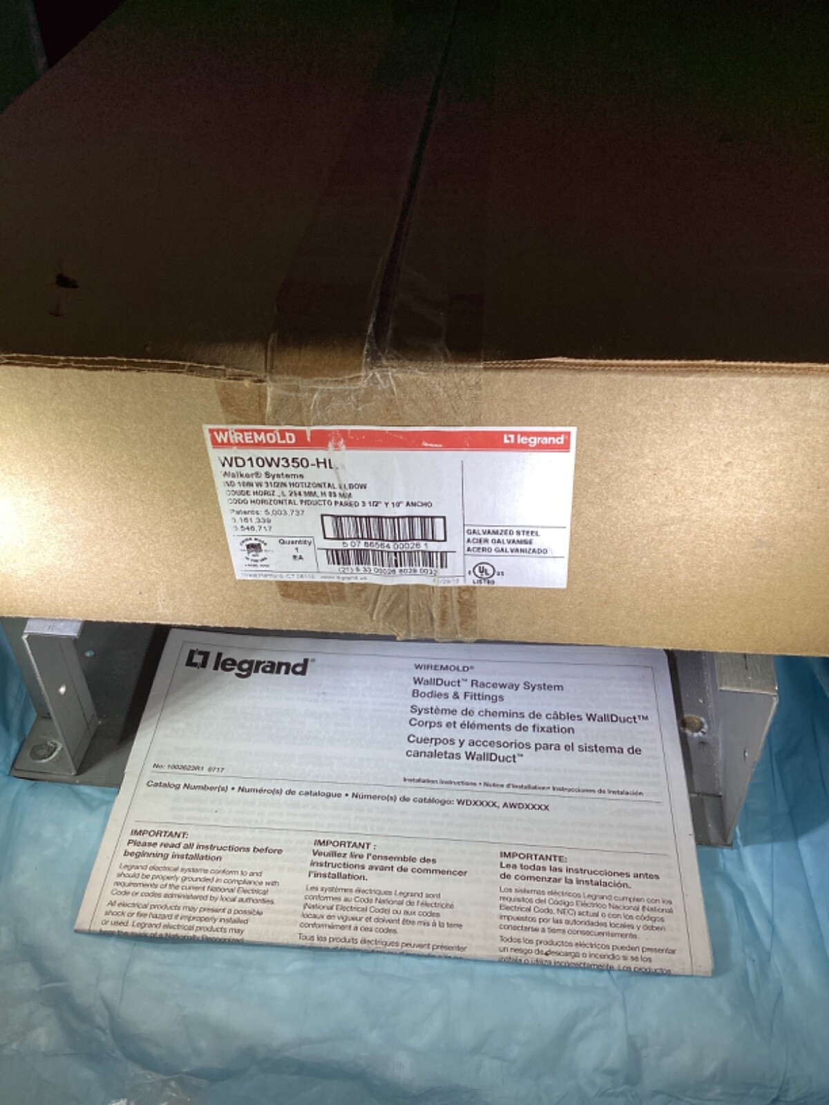 Wiremold WD10W350-HL Raceway and Raceway Boxes