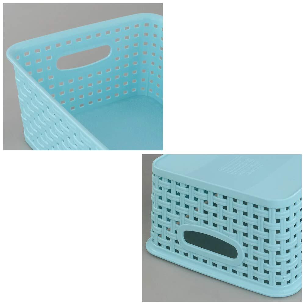 6 Pack Plastic Storage Baskets Storage Bins for Kitchen Office Bathroom