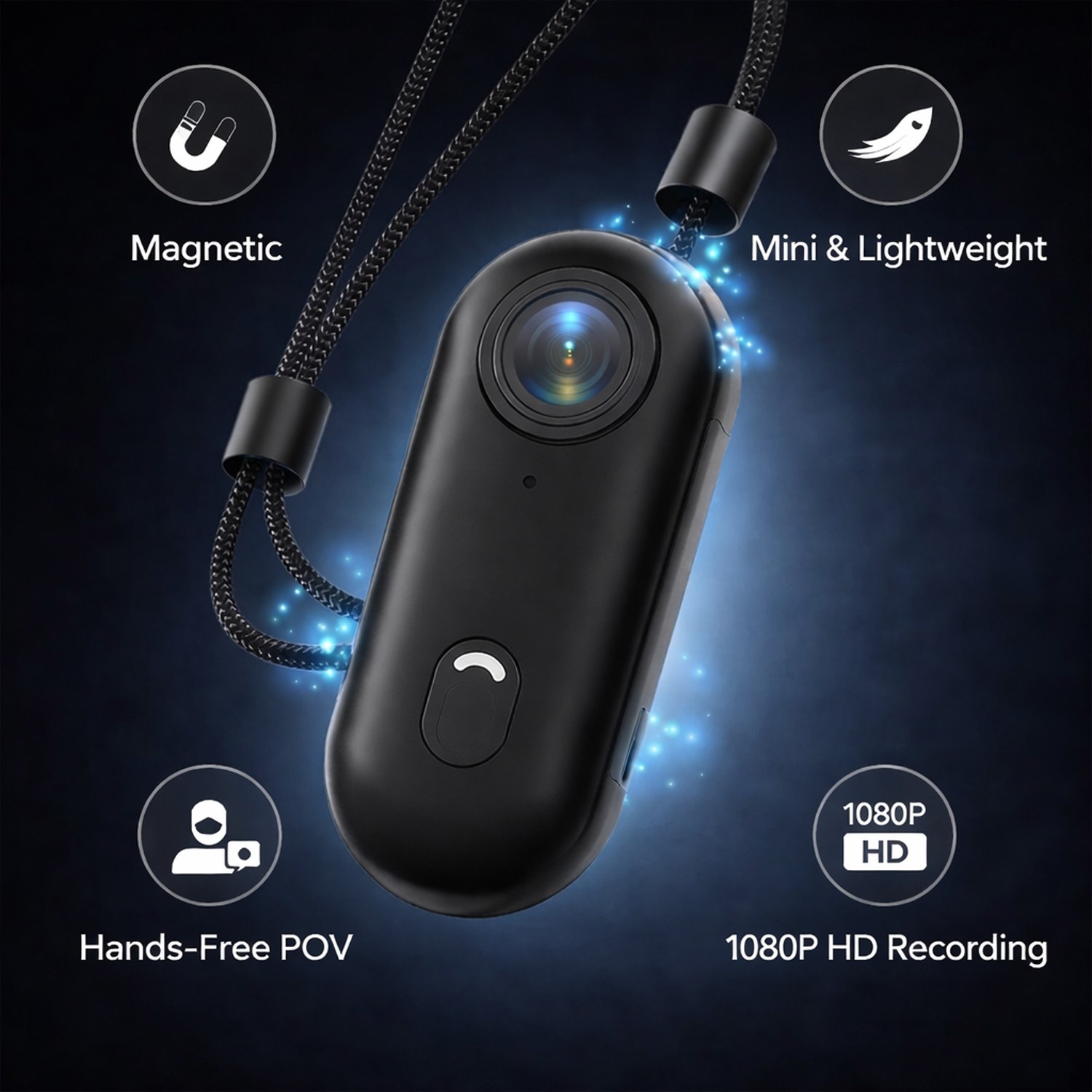 Mini 4K Body Camera 1080P FHD 64GB Wearable POV Hands-Free Thumb Action Cam
