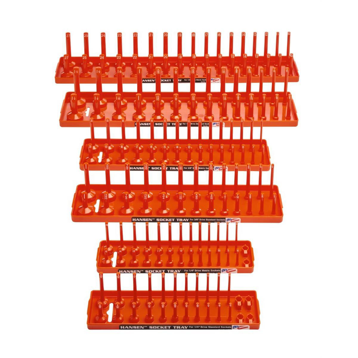 Hansen 92002 Hansen Global Socket Tray Six Pack, Orange
