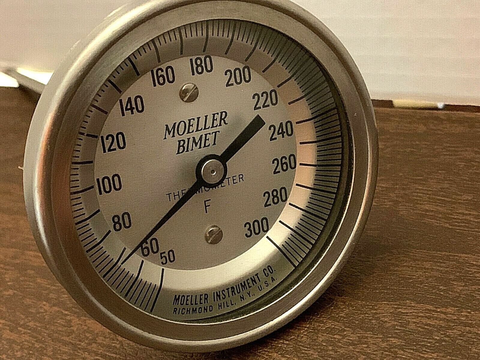 Vintage Moeller Bimet 18" Industrial Thermometer 50 - 300 Degrees Fahrenheit USA