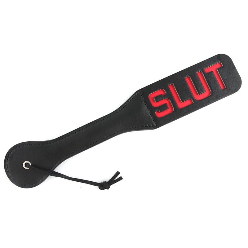 Faux Leather Slut Spanking Paddle for Sex Play,12.5inch Sex Paddle Leather Sl...