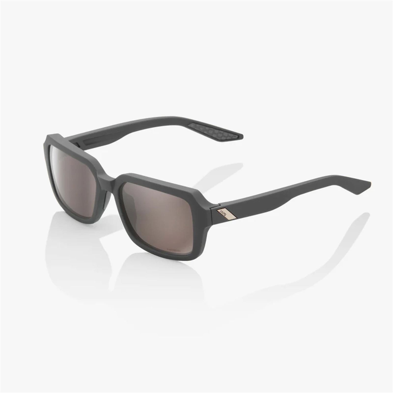 100% Rideley Sunglasses - Soft Tact Cool Gray - HiPER Silver Mirror 60030-00000