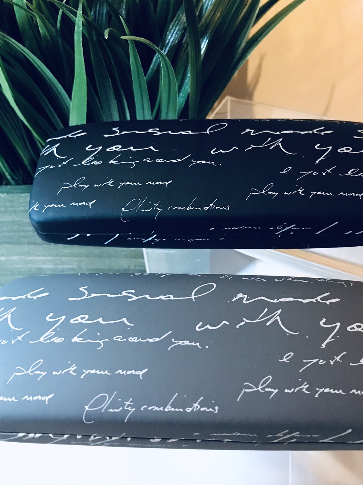 Eyeglass Cases Kensie Hard Eyeglass Storage Sensual Letters Black & Grey (2)